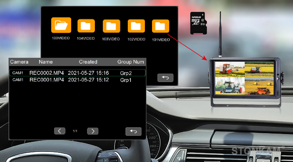無線四分割監(jiān)控顯示器